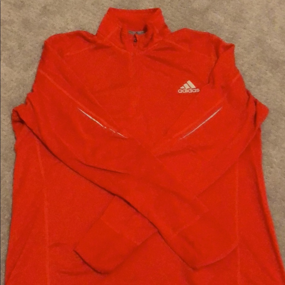 Red adidas breathable running long sleeves